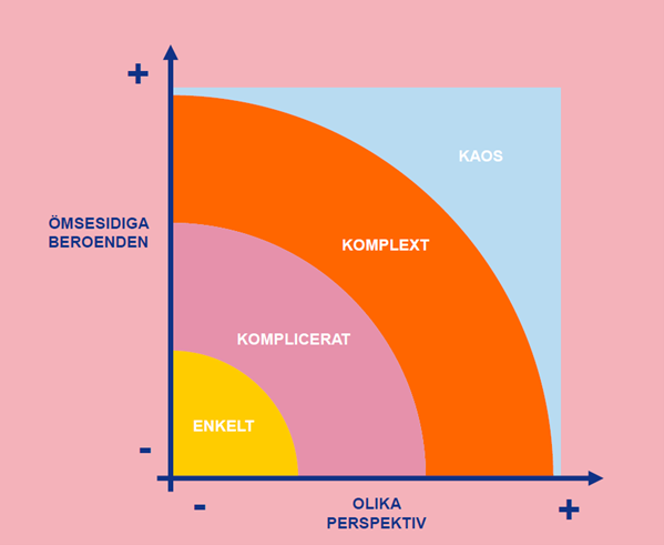 Grafik som visar &ouml;msesidiga beroenden kontra olika perspektiv.